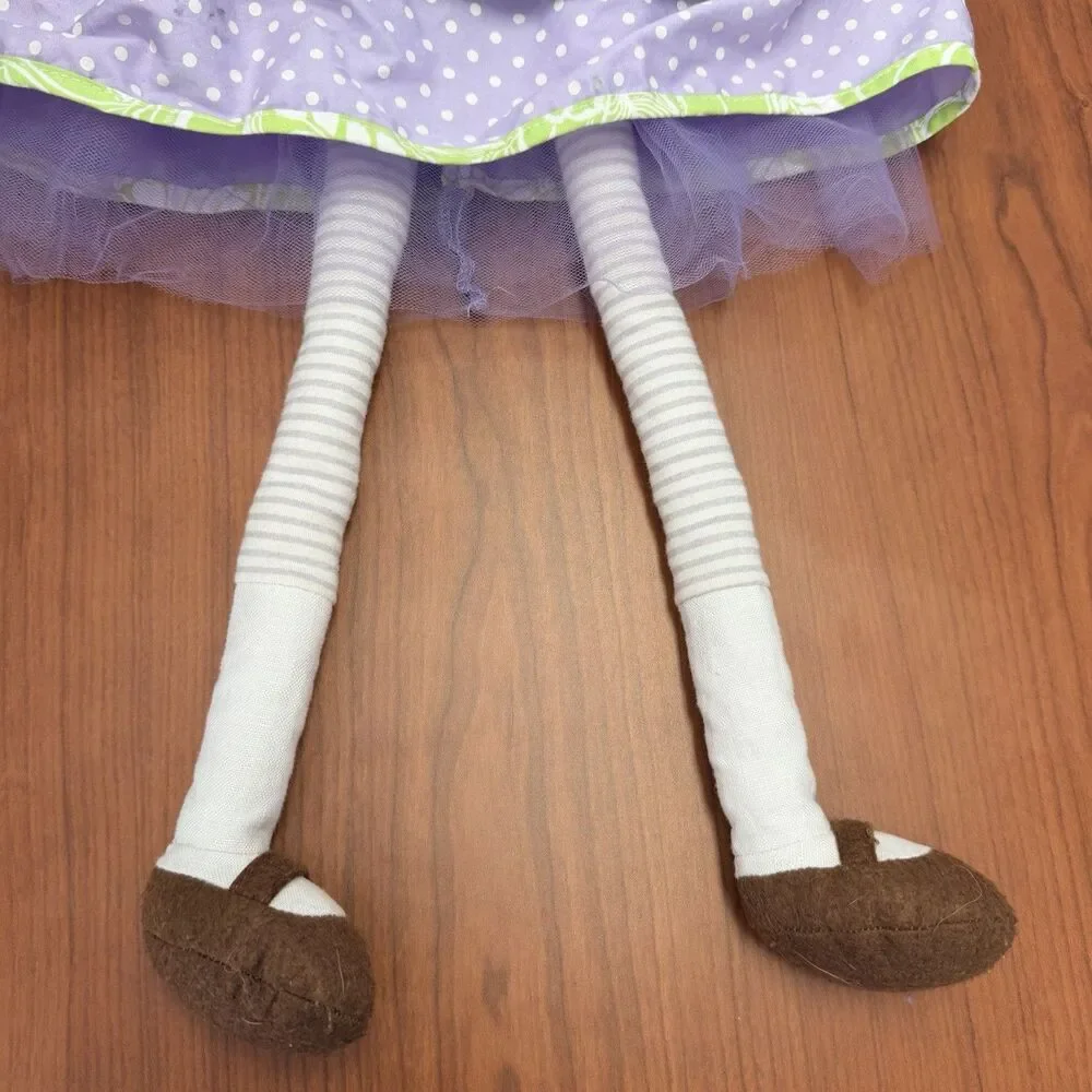 Pottery Barn Kids Princess Doll 30” Purple Polka Dot Cloth Plush 2011 PBK